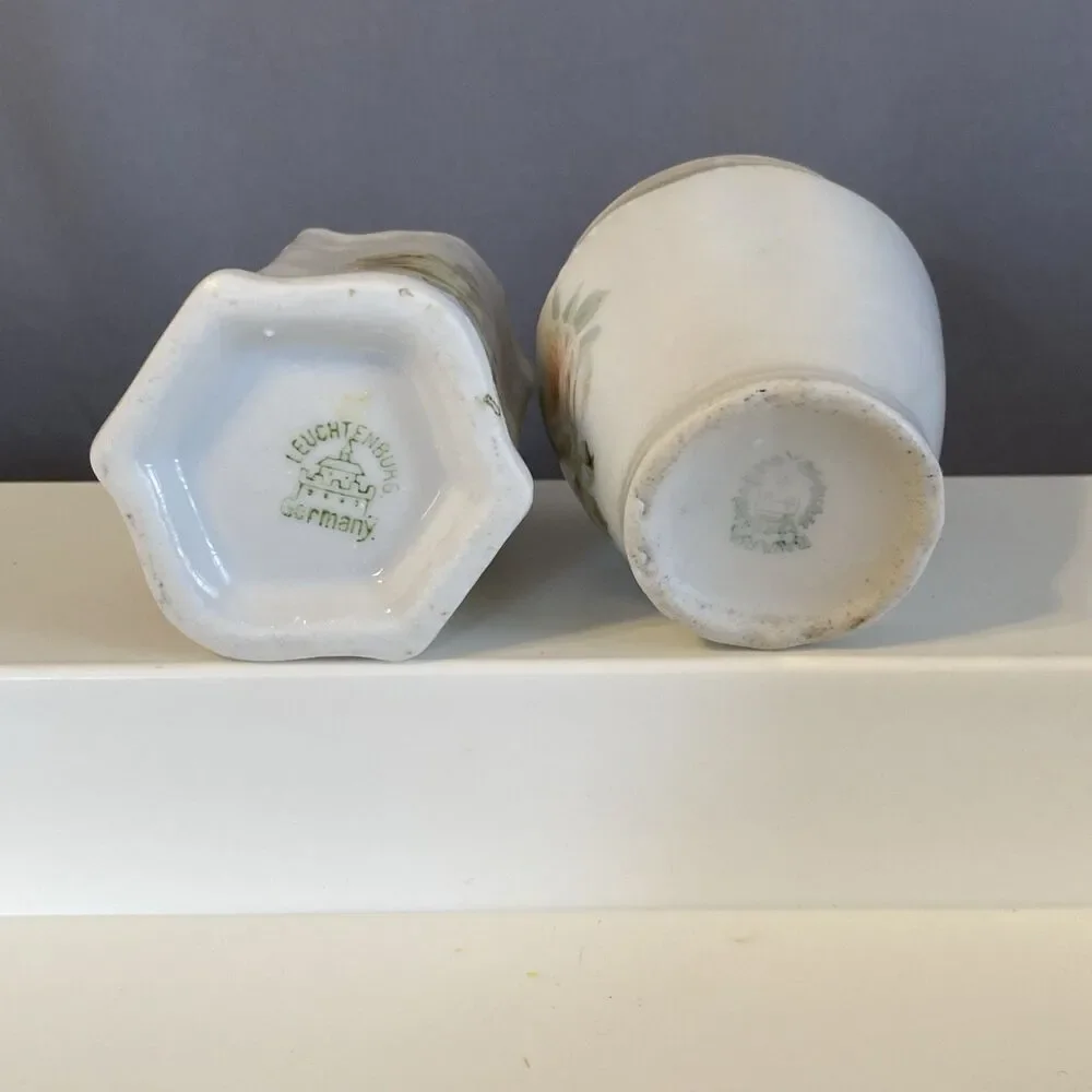 2 Vintage Toothpick Holders Floral Bavaria And Germany